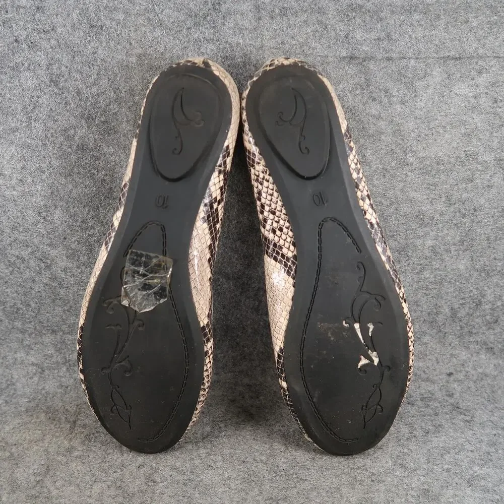 Capelli Shoes Womens 10 Ballet Flats Fashion Slip On Faux Snakeskin Casual